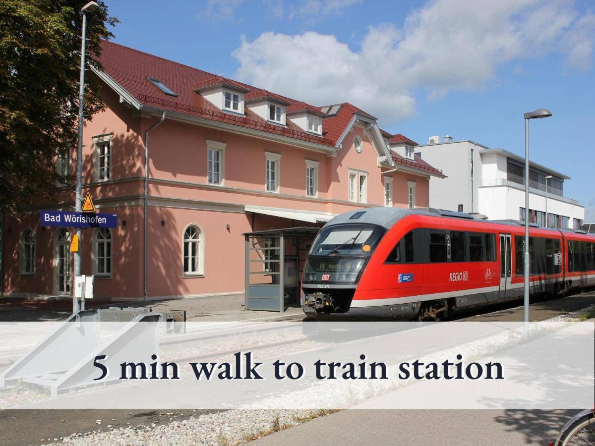 Sehr Gemuetliche Ferienwohnung In Bester Lage Mit Grossem Sonnenbalkon L Innenstadtnaehe L 1 Minute Zum Bahnhof L Kueche L Tv L Free-Wlan L Willkommen Im Hallo!-Apartment 8 Bad Wörishofen Dış mekan fotoğraf